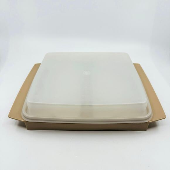 Tupperware 723-2 Tan/White Clear Egg Storage/Deviled Egg Carrier, VTG W/Egg Tray - Picture 1 of 8